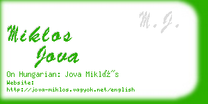 miklos jova business card